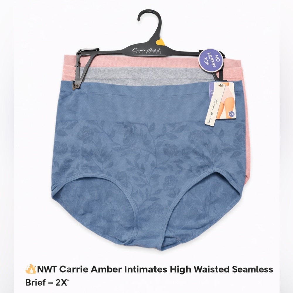 Carrie Amber Women's Blue and Tan Panties- 3 pack 2X